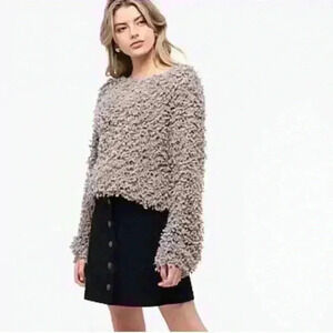 Blu Pepper Light pullover Sweater. Shaggy Popcorn Knit Size M. Mauve.